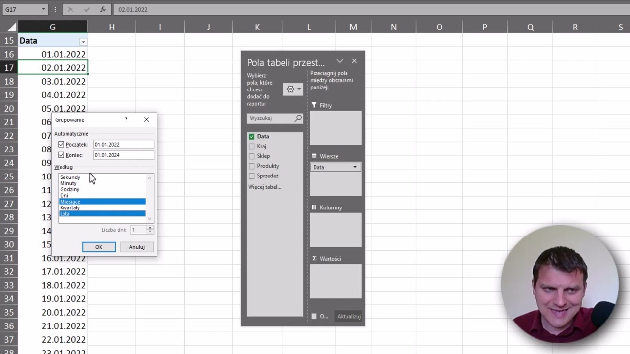 Excel -  Grupowanie po datach | Kurs Excel SuperHero 11.9