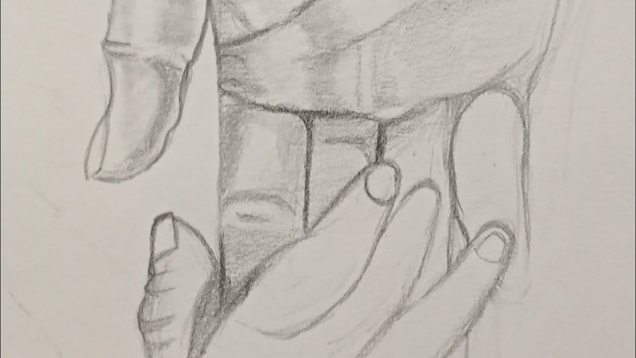 Father and child finger drawing