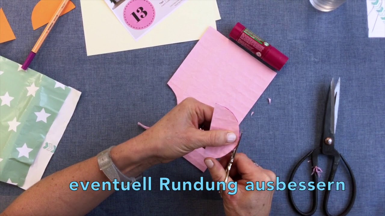 Bastel Adventskalender: Bastelbox 13 Wabenball PopUp Karte