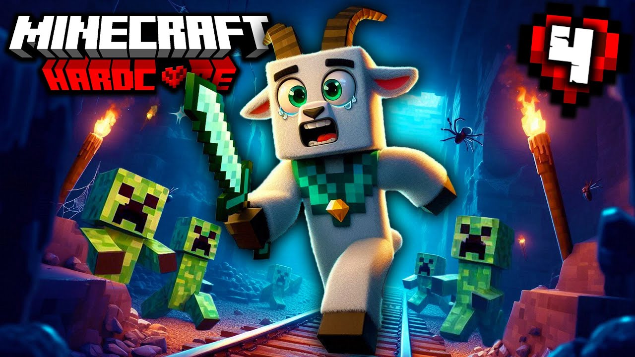 Exploring TERRIFYING MINESHAFT in Minecraft Hardcore