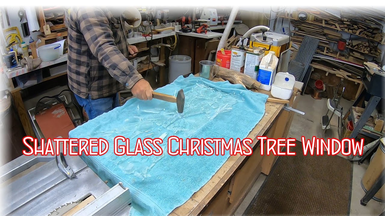 Shattered Glass Christmas Tree Window