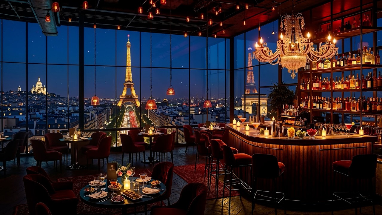 Paris Night Jazz in Cozy Bar Ambience ~ Soft Jazz Saxophone Music for Relaxing and Sleeping