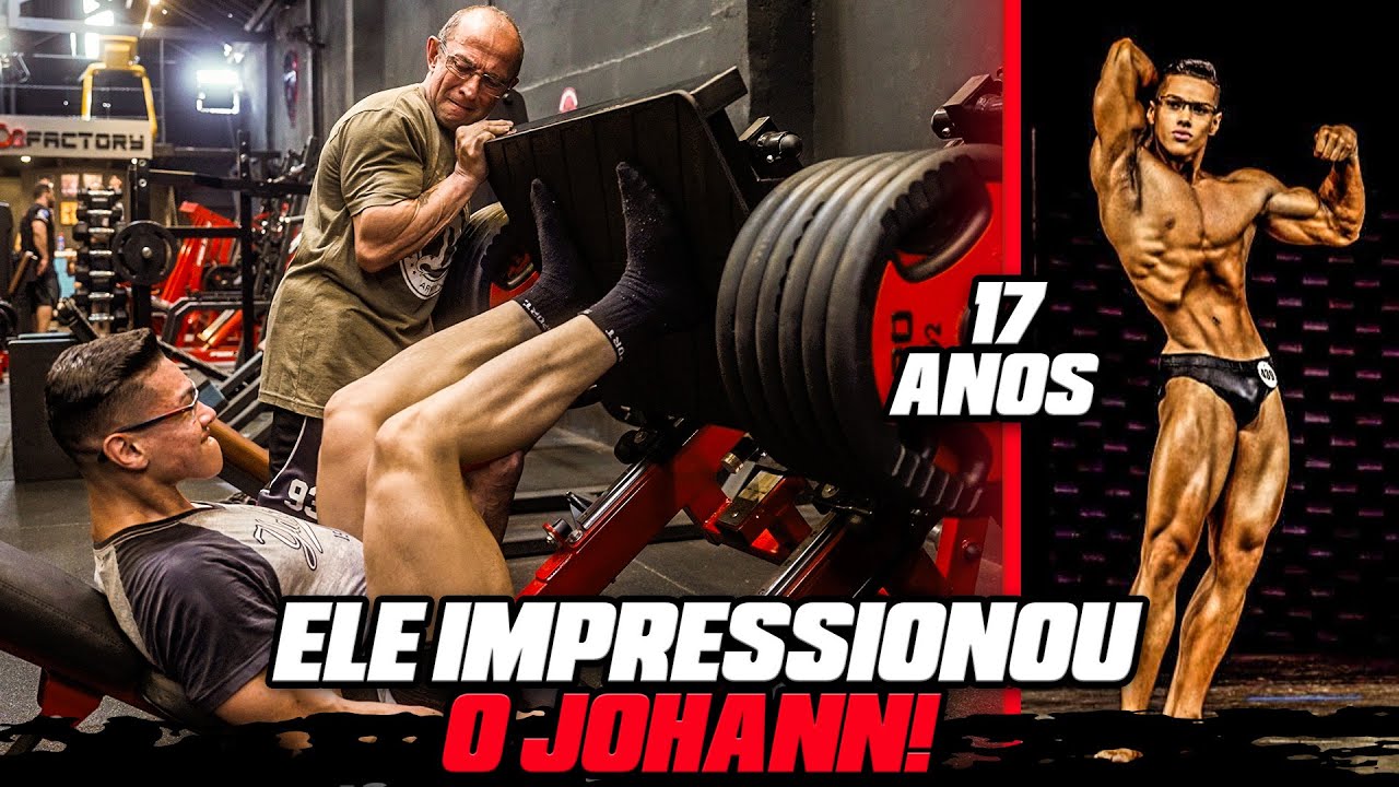 TREINO DE PERNAS COM ATLETA NATURAL DE 17 ANOS | JOHANN FICOU IMPRESSIONADO