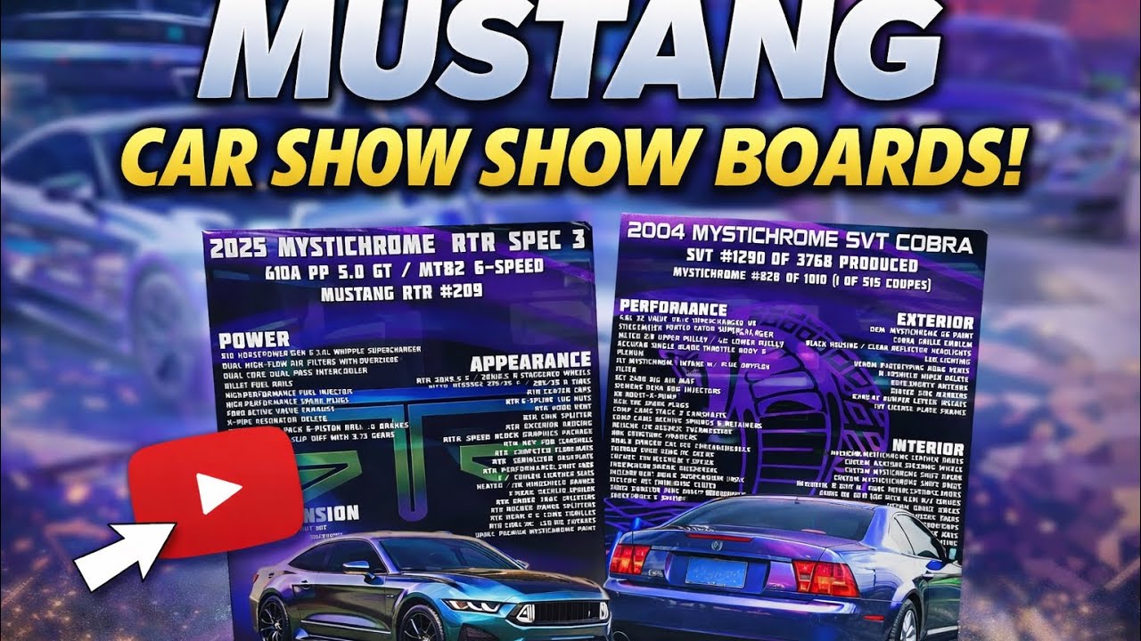 Custom Mustang / Cobra Car Show Boards From Anchor Room 