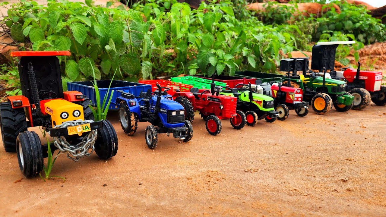 mini diy tractors construction work || johndeere, swaraj, sonalika || mini toy boss