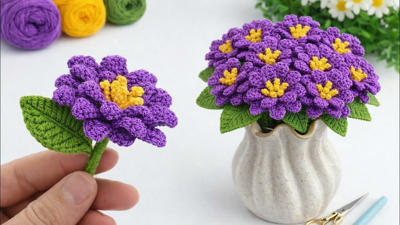 ​Wow! Super Easy 5-Minute Flower Making | How to make crochet flowers Tutorial