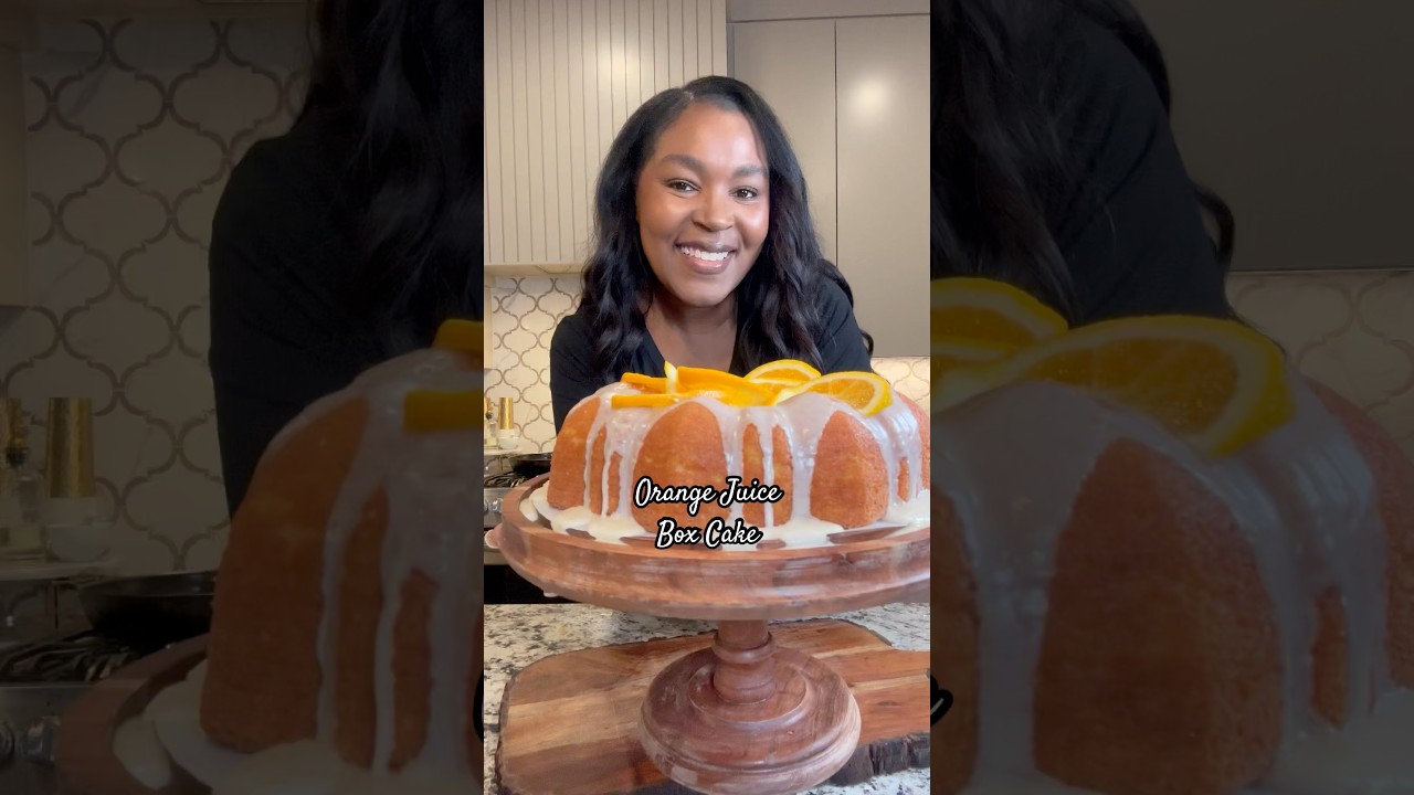 Orange Juice Box Cake! #cookingtutorial #orangejuicecake #boxcakerecipe #orangejuice