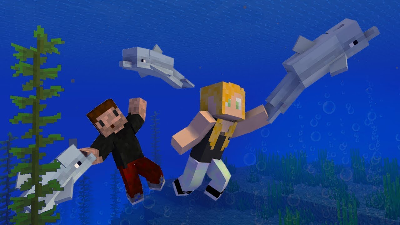 NURKUJEMY Z DELFINAMI - Minecraft SURVI 1.13 | AGU i ZIO