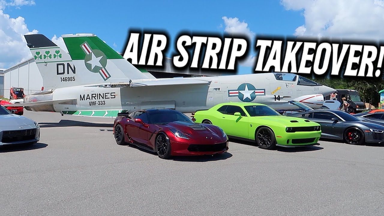 We TOOK OVER the Air Strip with our LOUD Cars! (Jets Everywhere)