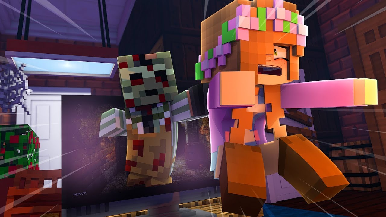 TRAPPED IN A SCARY MOVIE | Minecraft Little Kelly