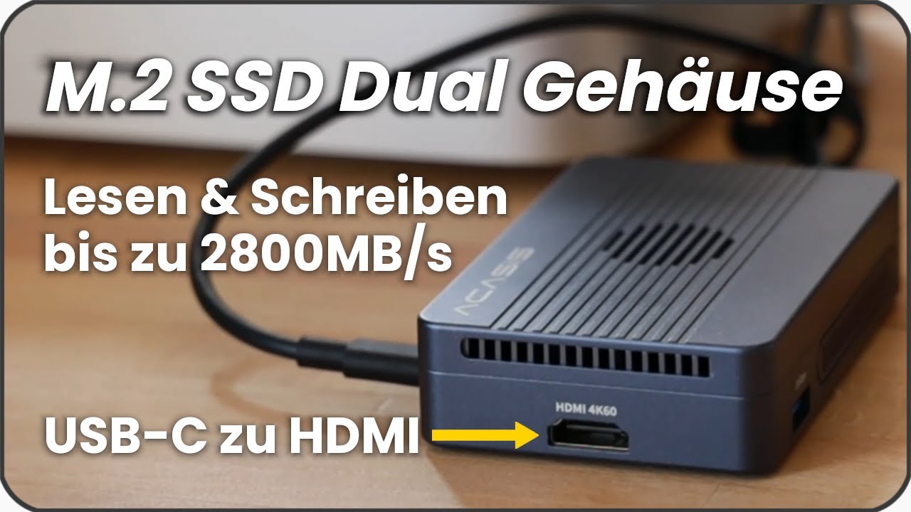 2x SSD Gehäuse mit USB C auf HDMI & RAID Funktion zum Spiegeln von Festplatten - ACASIS TBU405PROMAX