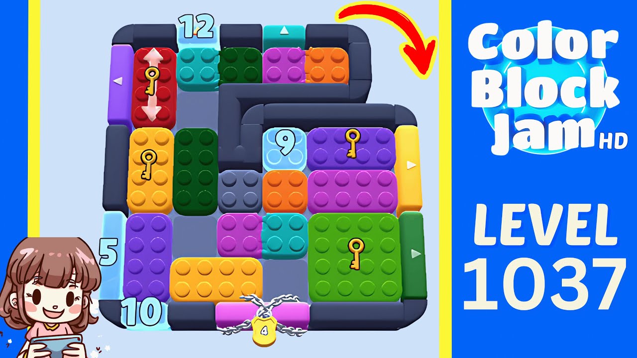 Color Block Jam Level 1037 Solution Walkthrough