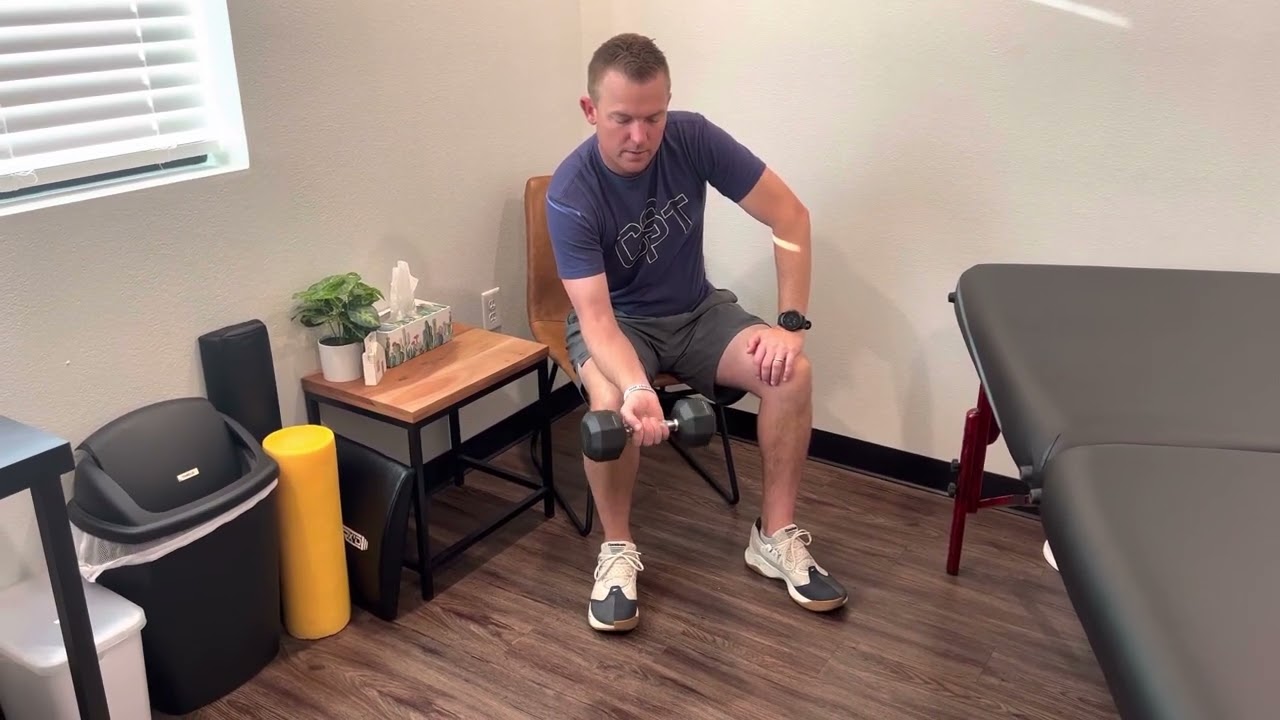 Dumbbell wrist flexion eccentric