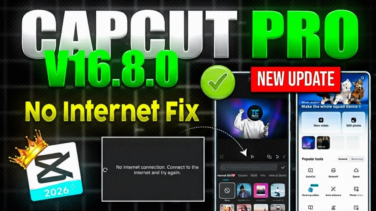 Capcut New Update 16.8.0  | CapCut No Internet & Template All Problem Solved 100% Working ✅