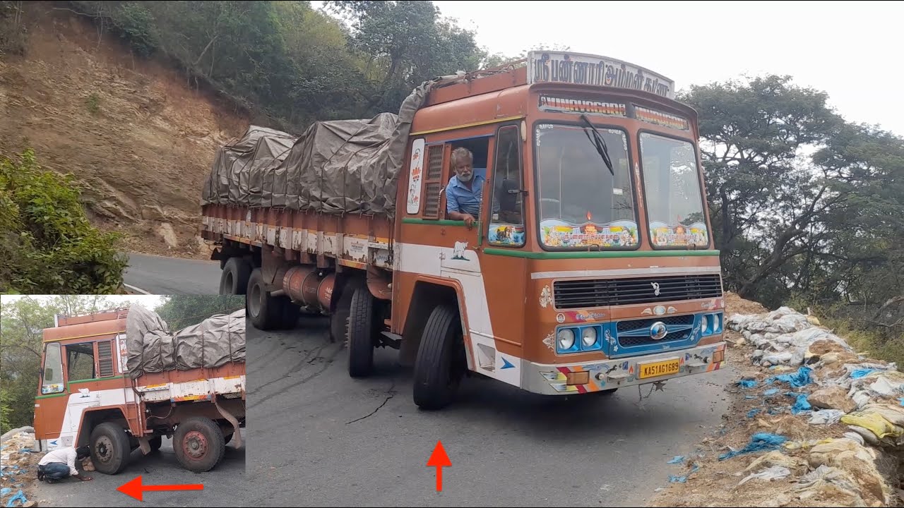 Heavy Stone Load Stuck in Hairpin Bend | Help of Man Power To Rescue The Truck in Ghat Road | Part-1