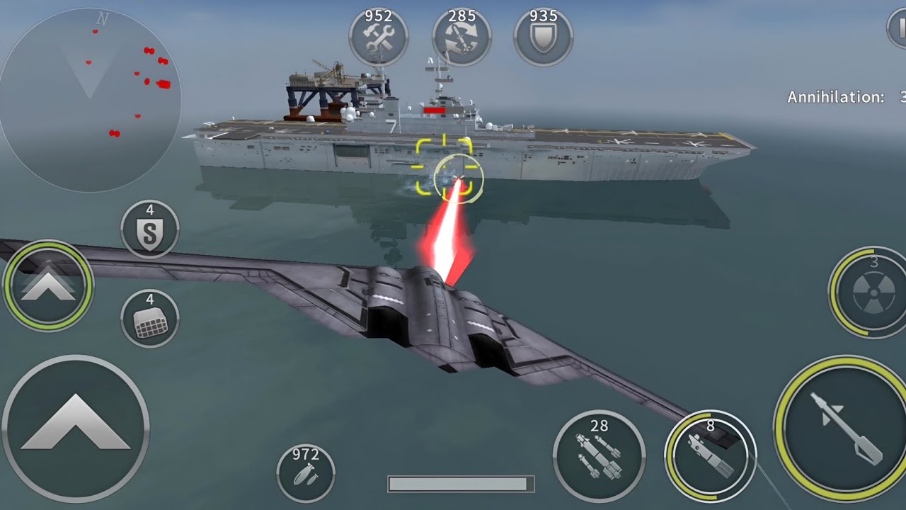 Gunship Battle: B-2 SPIRIT bomber with Laser mission gameplay.