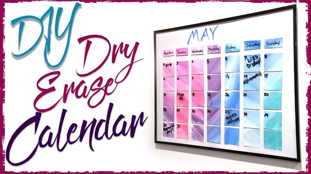 Dry Erase Watercolor Calendar | DIY | Diving Head First
