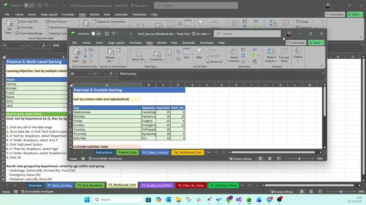 HAA computer Apps 006 sorting and filtering