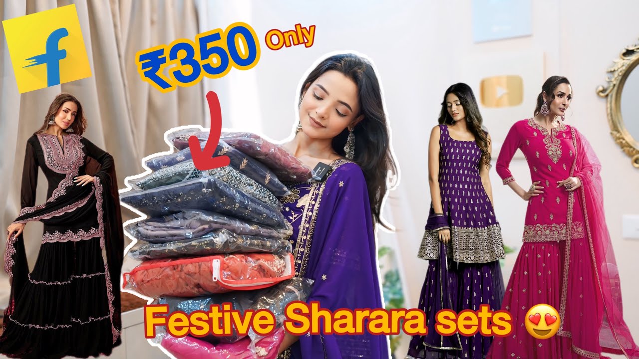 Gorgeous Sharara Sets from Flipkart 🤯❤️Starting at ₹350 only😱🌺 #sharara #festive #shararasets 