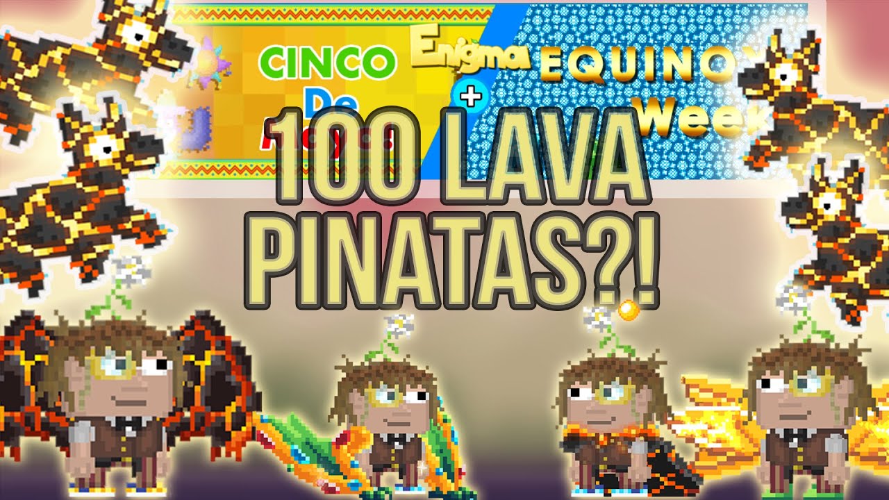 100 Lava Pinatas! Equinox Scarf, Volcanic and Wyvern Wings! | Growtopia (Enigma)