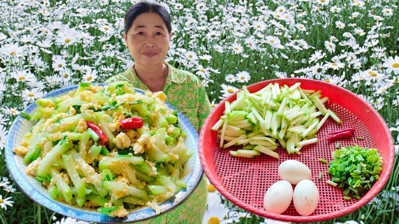 ឆាត្រឡាចជាមួយពងទា-Cambodia food/Dara Cooking