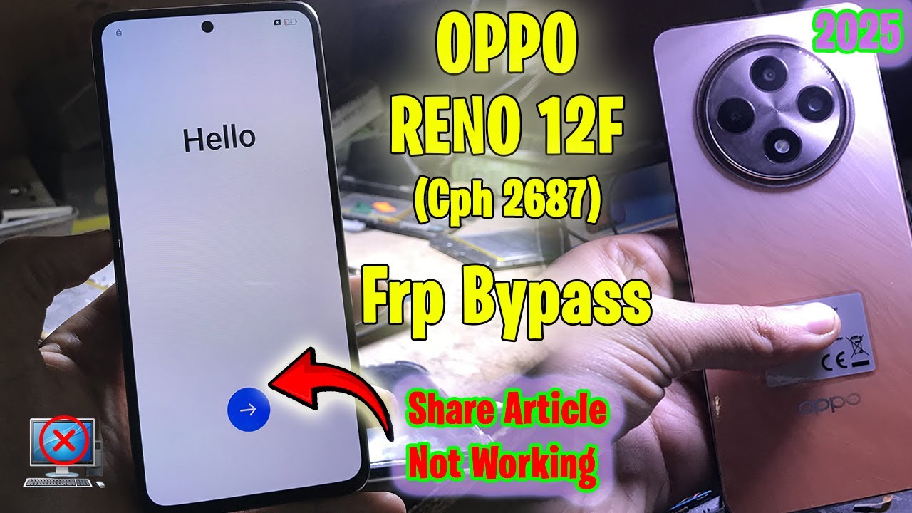 Oppo Reno 12F 5g Frp Bypass 2025 | Cph 2687 Android 14/15 | Share Article Not Working | Unisoft Pk
