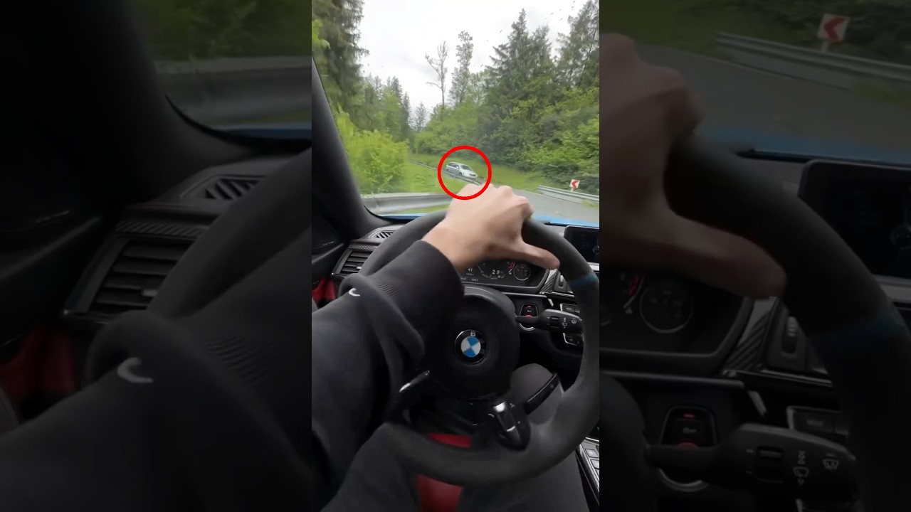 Er wollte in die Kurve driften als ihm ein Auto entgegen kam 😳 #shorts