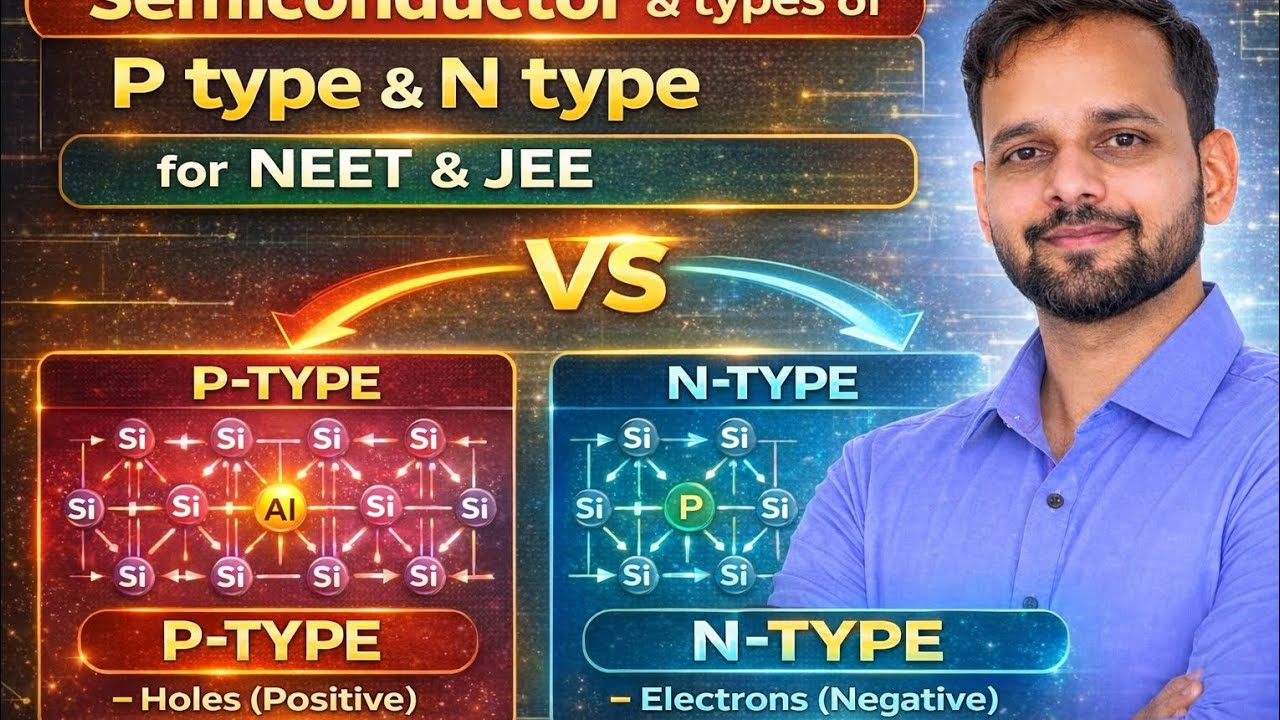 Semiconductor | P-Type & N-Type Explained 🔥 | NEET & JEE Physics | Short Tricks