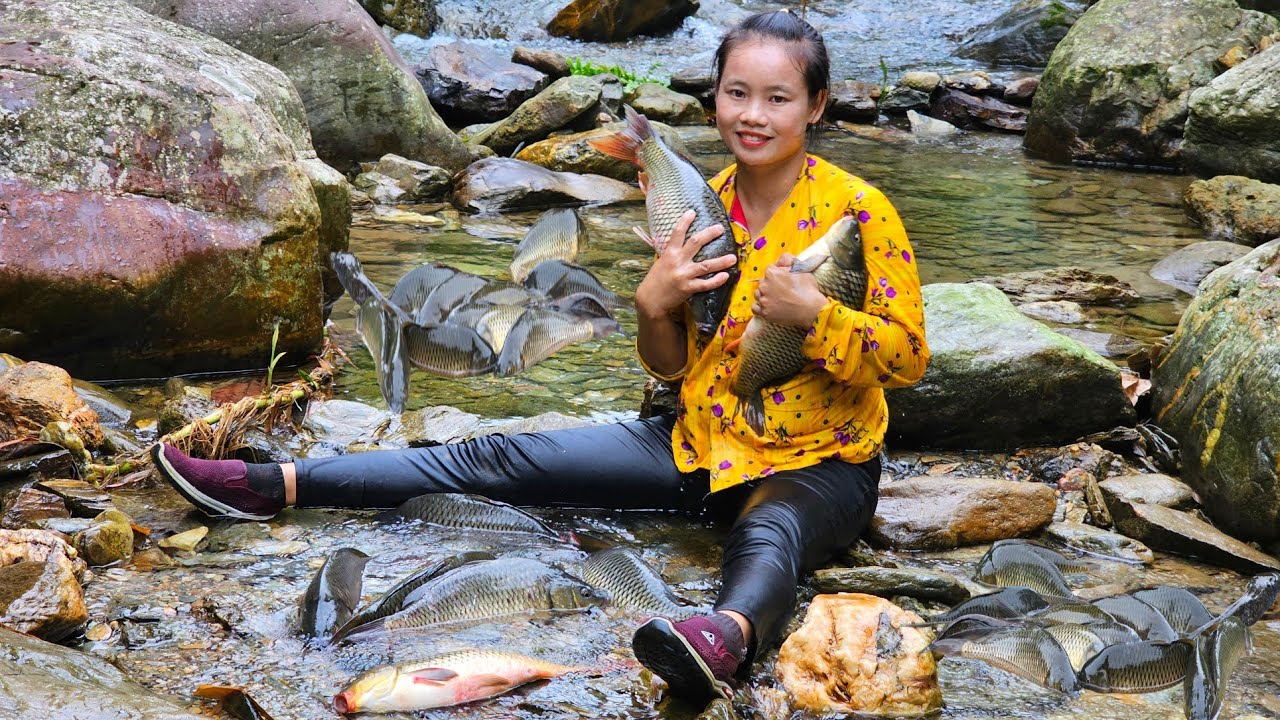 How to fish for carp in a natural stream. l L&yacute; Thị Sai