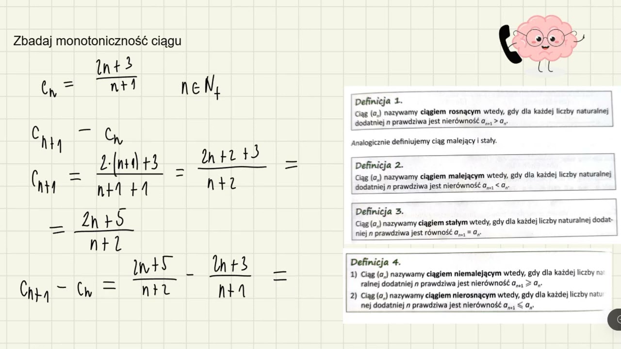 Zbadaj monotoniczność ciągu