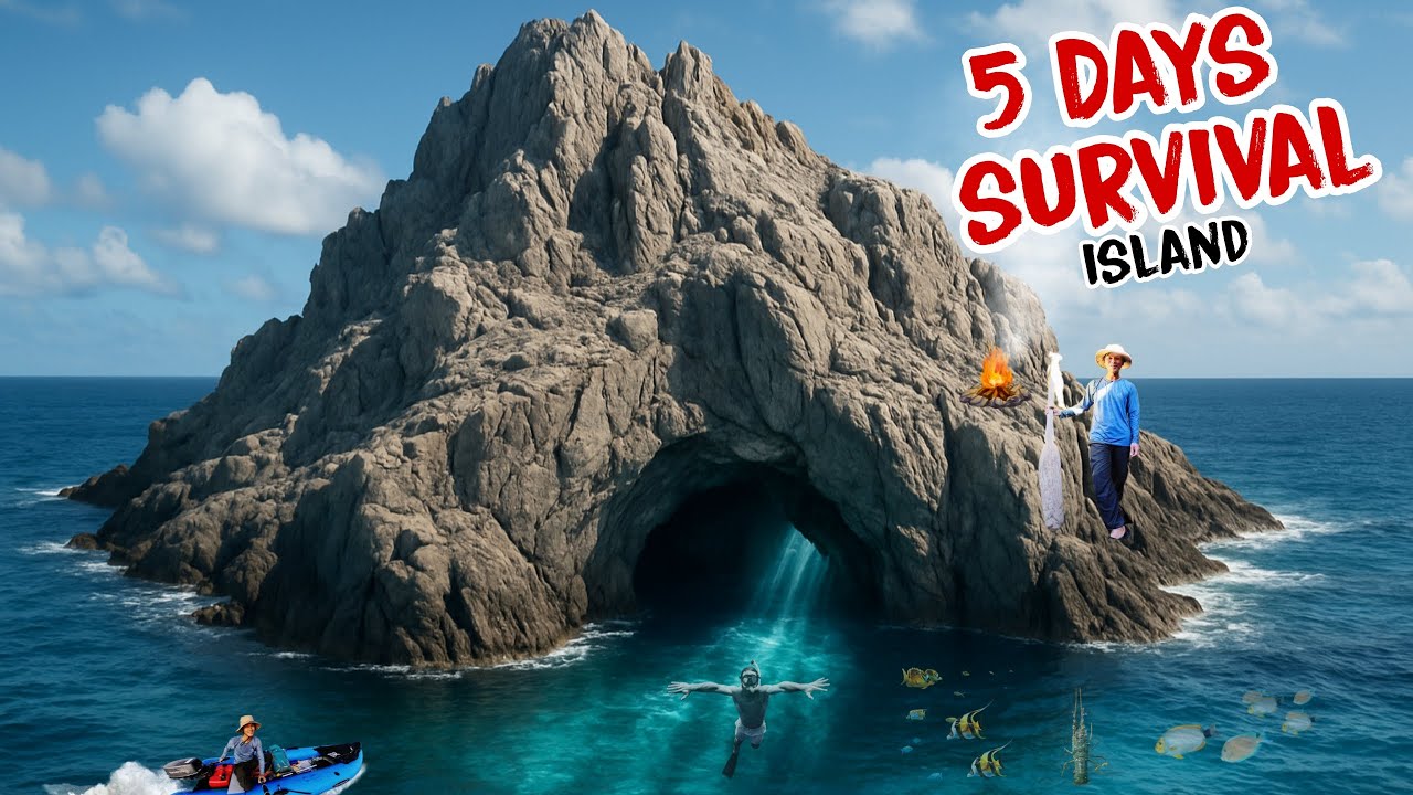Full 5 ngày sinh tồn đảo hoang | 5 days solo survival on deserted island, No food, water, or shelter