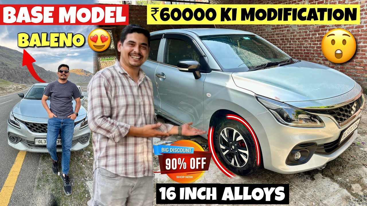सिर्फ़ ₹60000 मैं अपनी BALENO MODIFIED कराली😲💯BALENO BASE TO TOP MODIFIED 2025👌BALENO 2025 MODIFIED🔥