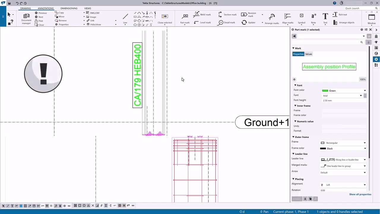 Define colors for drawings in Tekla Structures