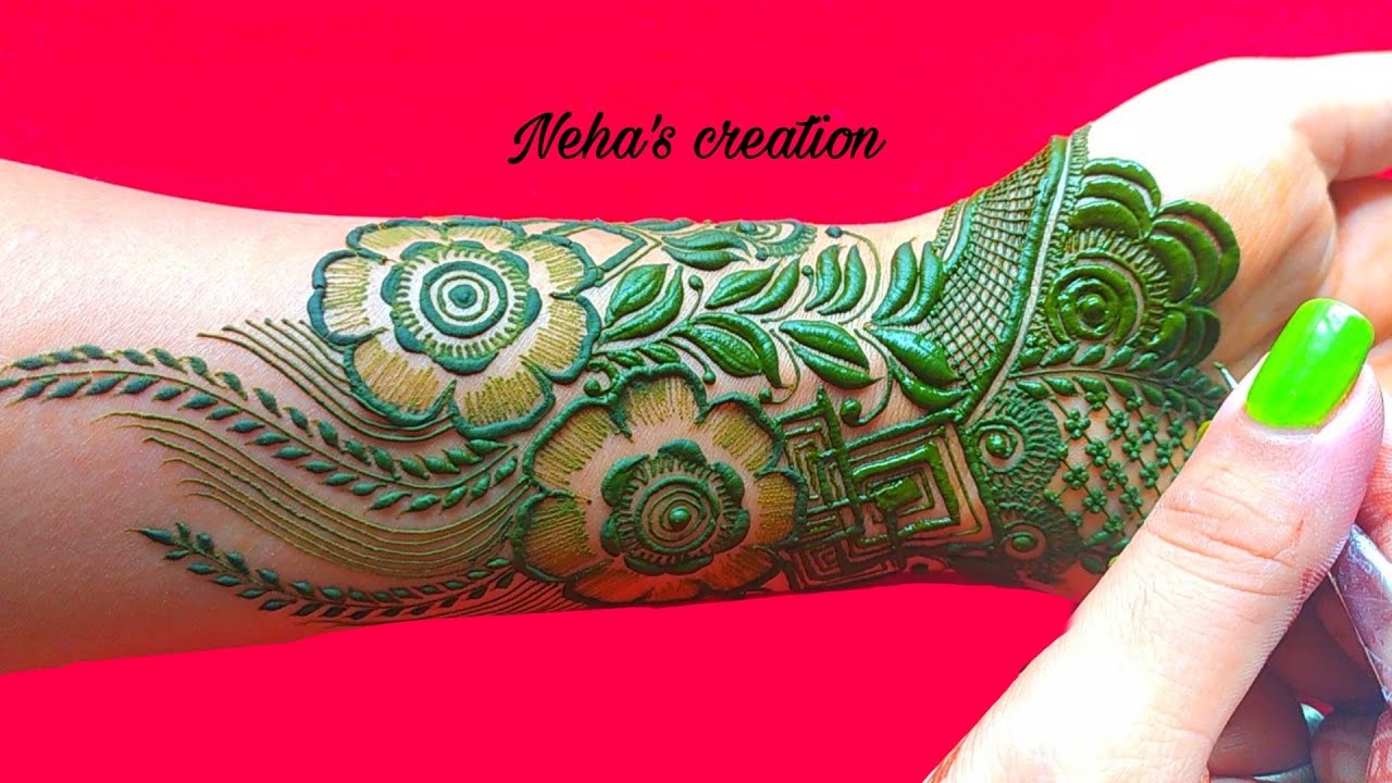 Floral mehnadi design ll 2020 stylish floral henna design ll neha's creation front henna design