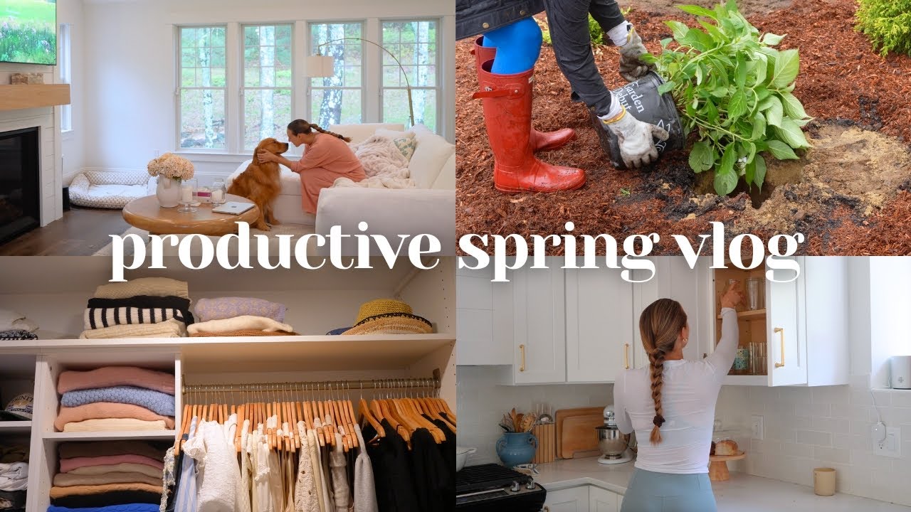 spring vlog | closet organizing, cleaning, gardening