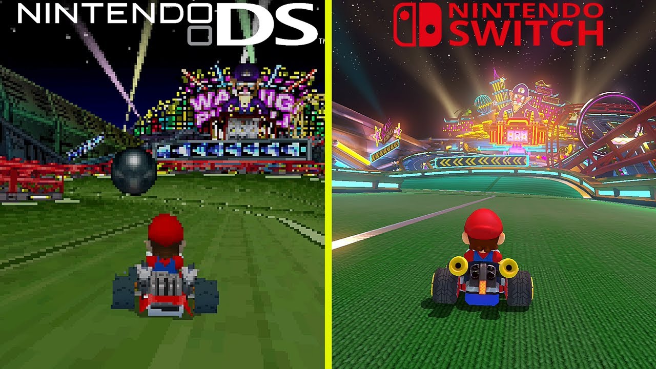 Mario Kart DS vs Mario Kart 8 Deluxe Nintendo DS vs Switch Classic Tracks Graphics Comparison