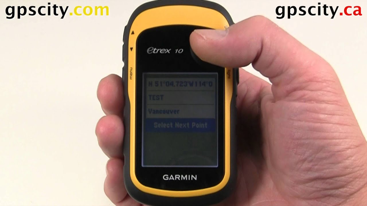 The Route Planner in the Garmin eTrex 10 with GPS City