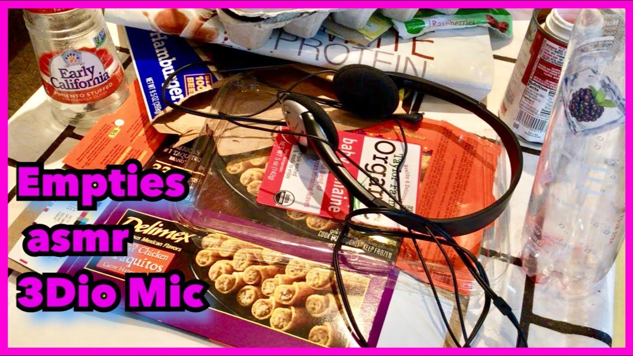 Going thru Empties ASMR 3 Dio Binaural Mic,soft spoken, juicy gum chewing