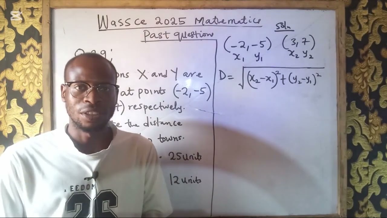 wassce 2025 mathematics solutions | Q39