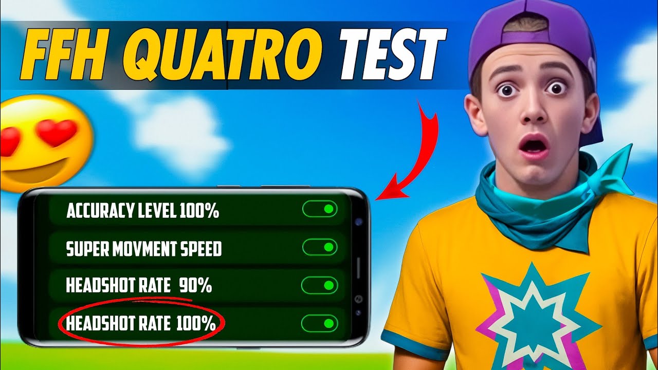 I Tried FFH Quatro App 😲 Headshot Rate From 0 To 100% ? 👽 Nalla Free Fire