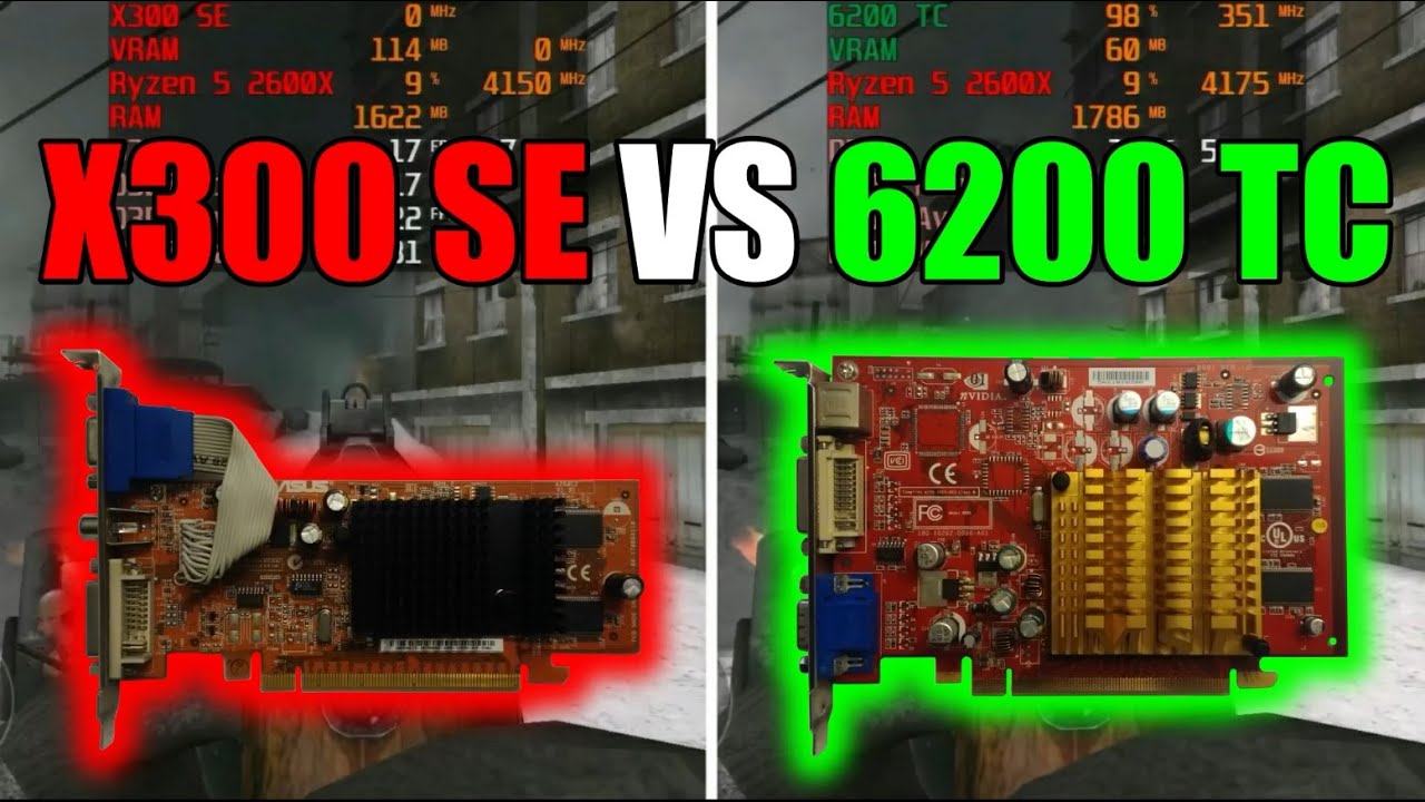 Radeon X300 SE vs GeForce 6200 TurboCache Test In 3 Games (No FPS Drop - Capture Card)