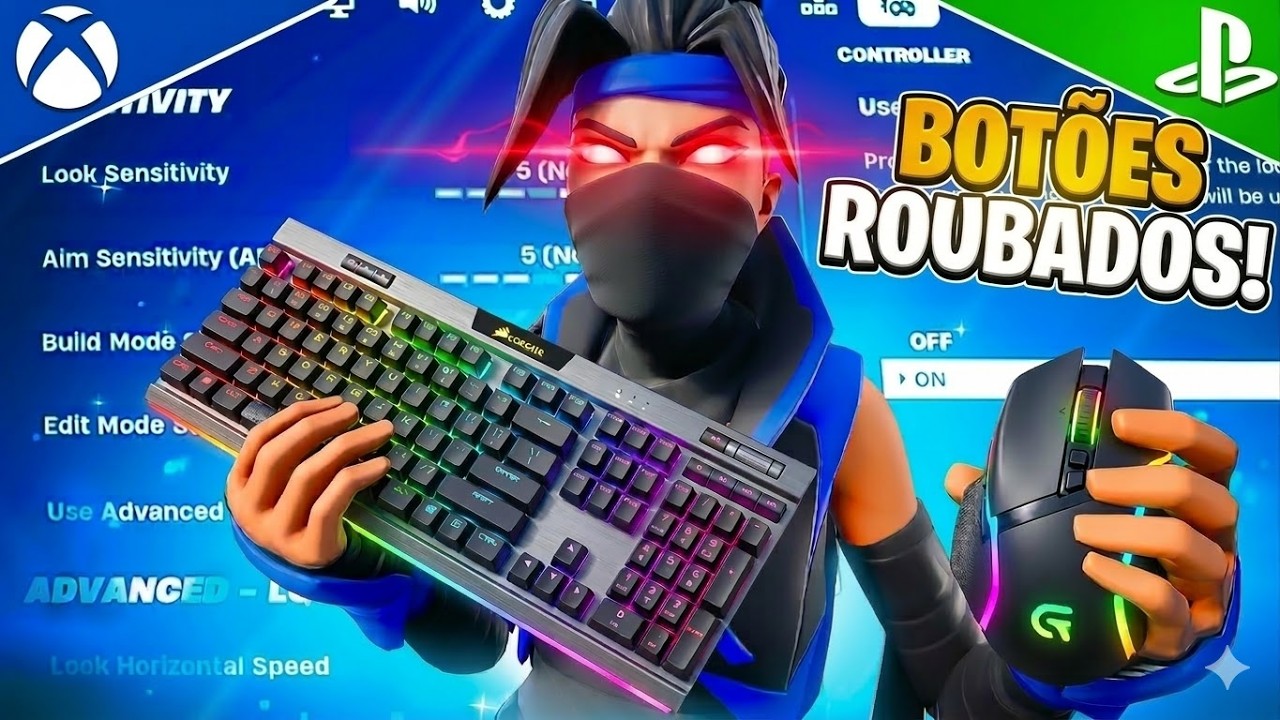 A *MELHOR* CONFIGURAÇÃO de BOTÕES para MOUSE E TECLADO do FORTNITE! MELHORES BINDS (PS4/PS5/XBOX/PC)