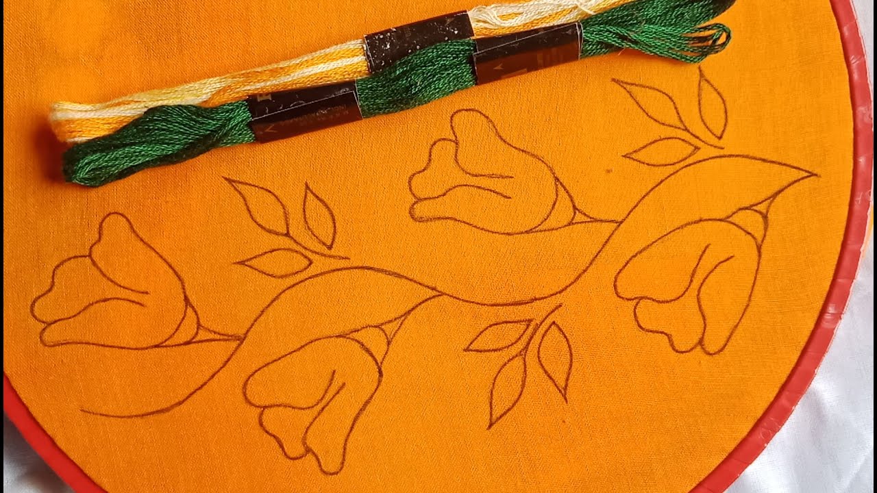 Beautiful Your Dress with this Border Easy Basic Stitch Tutorial-108,Hand Embroidery your Nice Dress