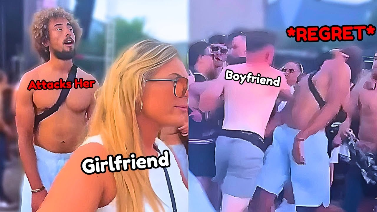 Fake "Tough Guy" INSTANTLY REGRETS Punching The WRONG Man's Girlfriend