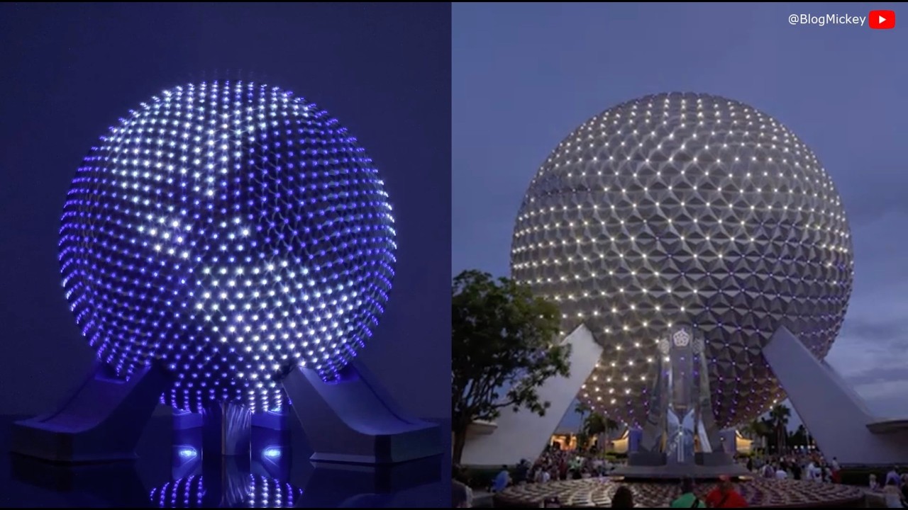 EPCOT Spaceship Earth Model Displaying The EPCOT Anthem Points of Light Show