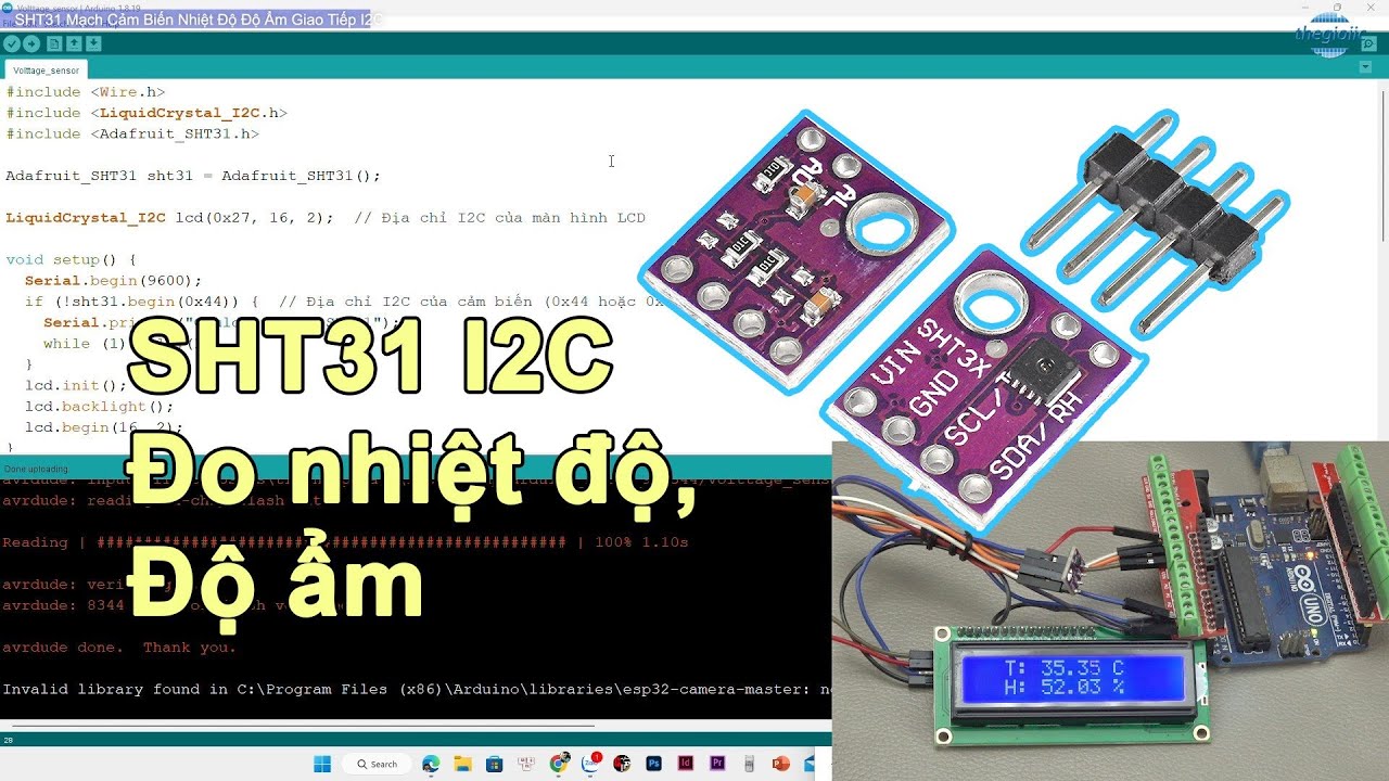 #225 SHT31 Mạch Cảm Biến Nhiệt Độ Độ Ẩm Giao Tiếp I2C