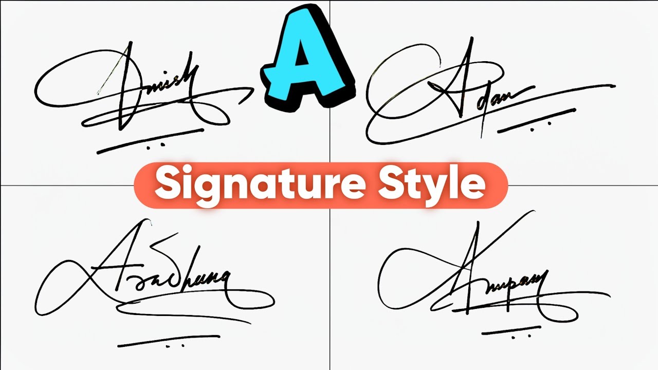 Alphabet 'A' Signature Tutorial | Simple Signature Style | #signature #signaturestyle
