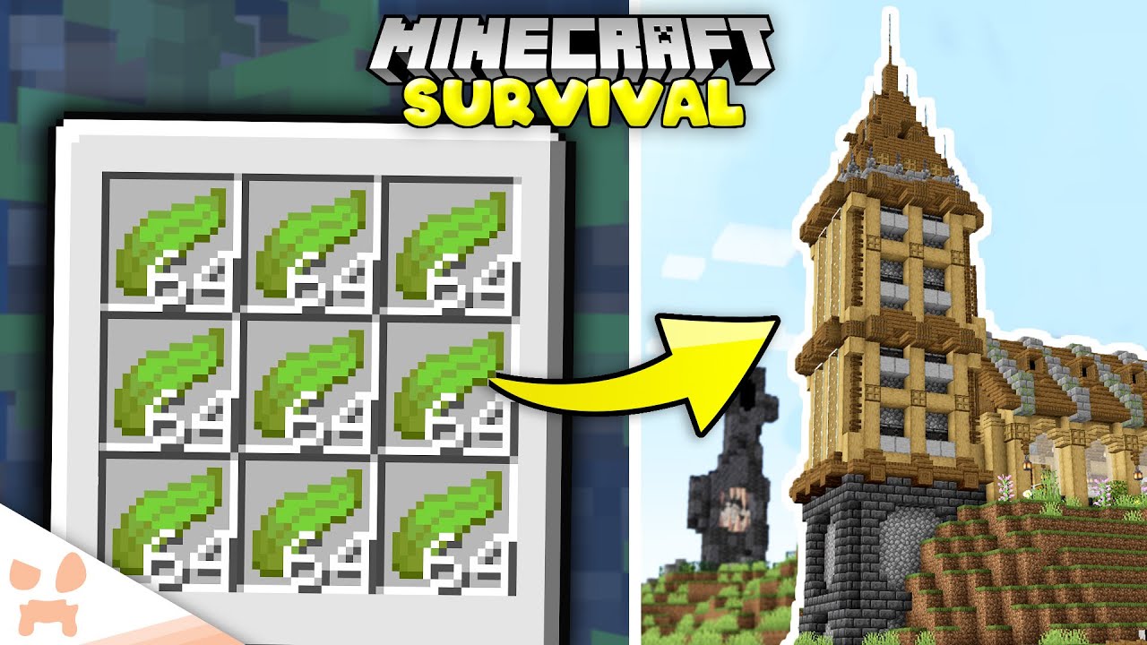 Строим большую башню для фермы водорослей в режиме выживания Minecraft 1.18! (#31)