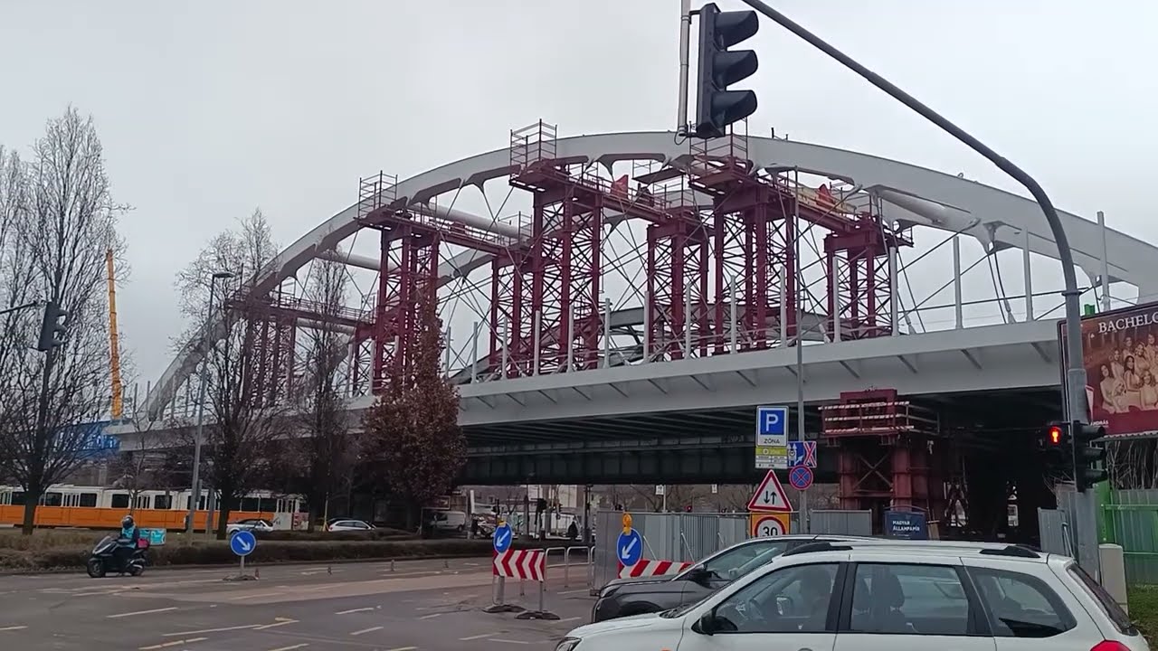 2026.02.06 Déli Körvasút  helyzetjelentés Bartók Béla úti híd helyére tolás 5. rész